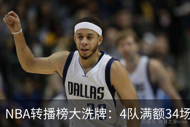 NBA转播榜大洗牌：4队满额34场，失去勒布朗的湖人仍居顶流